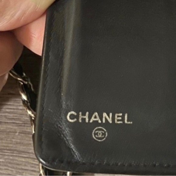 🐼🖤Chanel Sevruga CC Logo Wallet Chain Silver Tone Hardware Crossbody Tassel - Picture 6 of 10